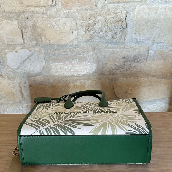 Michael Kors Medium Mirella Palm Tree tote handbag&wallet Green NWT Authentic - Picture 5 of 13